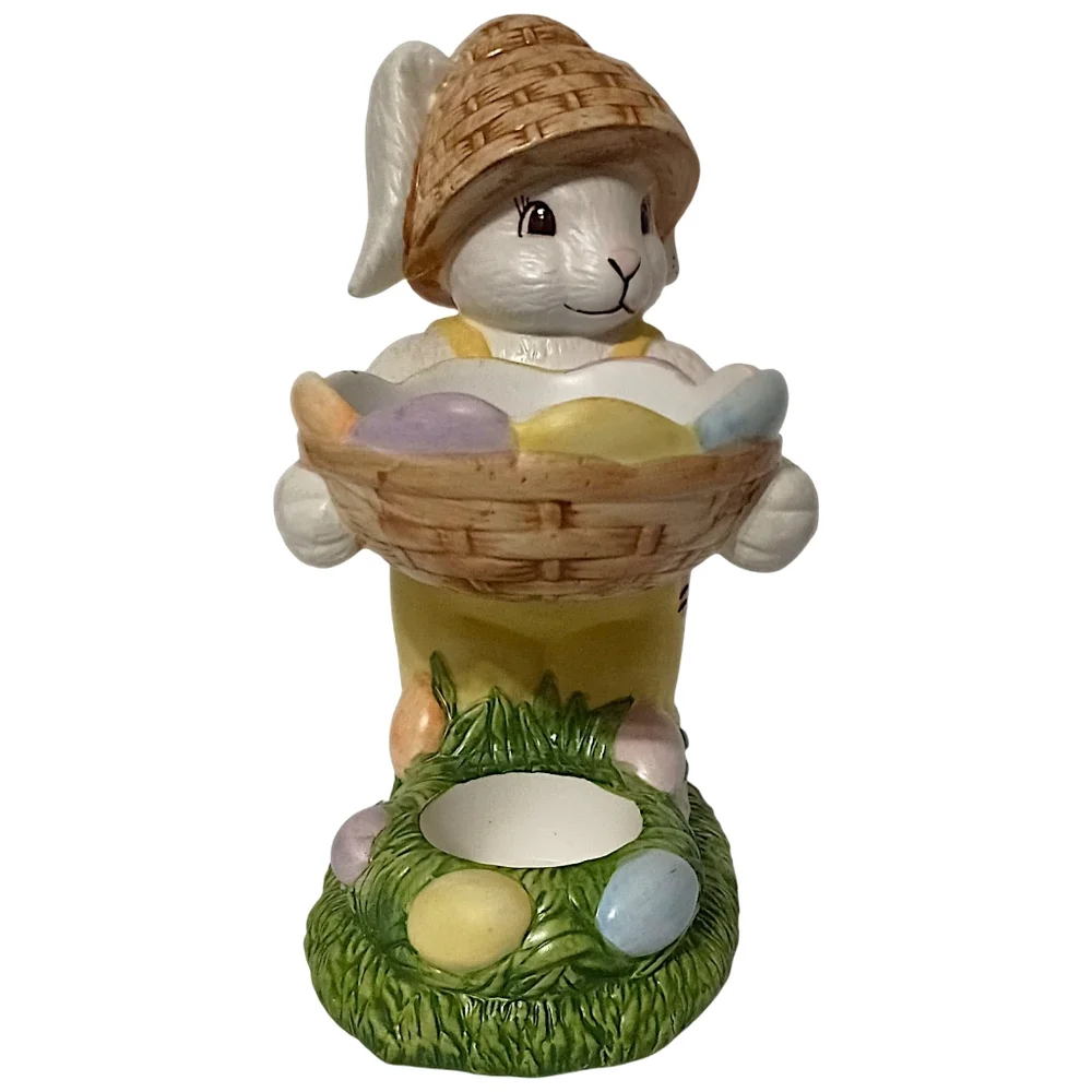 Laurie Korsgaden Easter Bunny Wax Warmer Ceramic Watercolors Springtime‎ Vintage